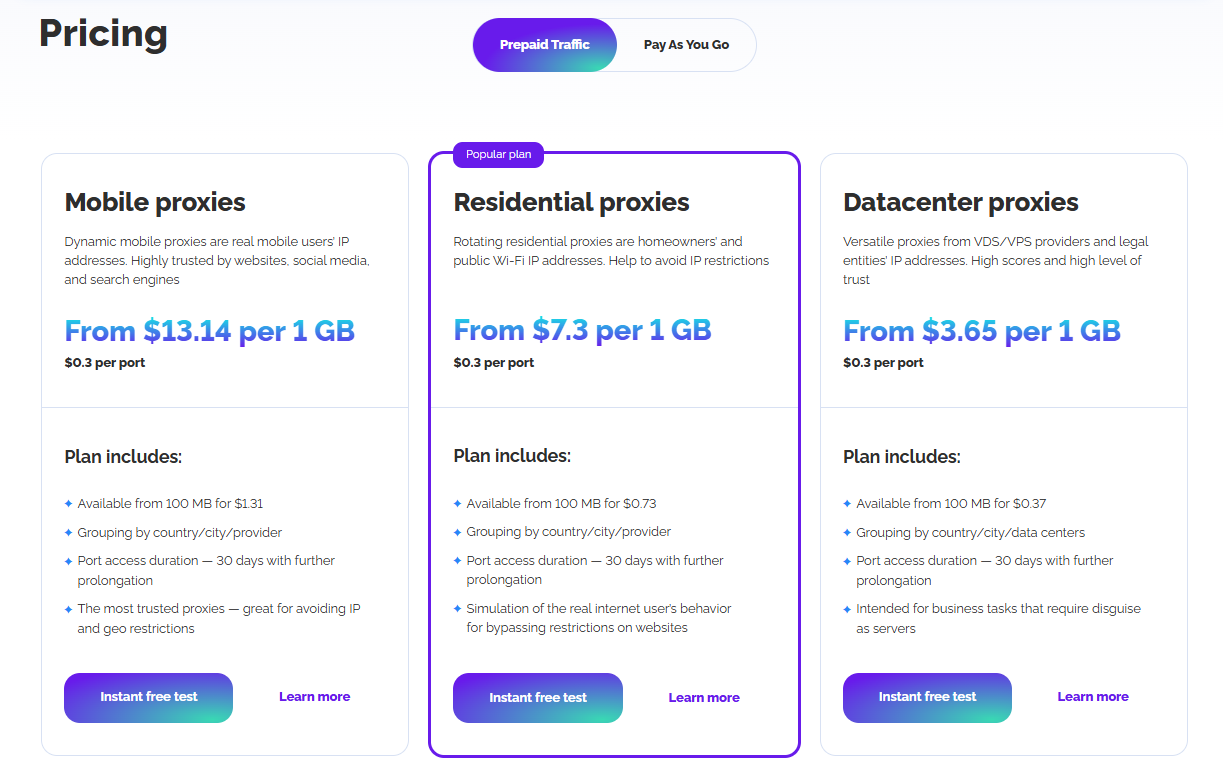 Тарифы Astro