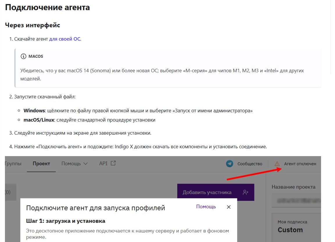 как подключить агента в Indigo Browser
