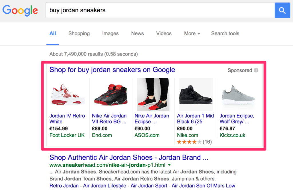Google Shopping как выглядит