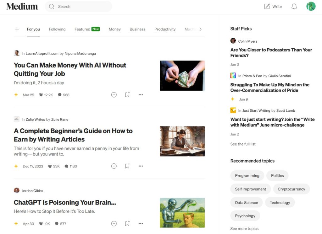 бесплатный трафик на Medium