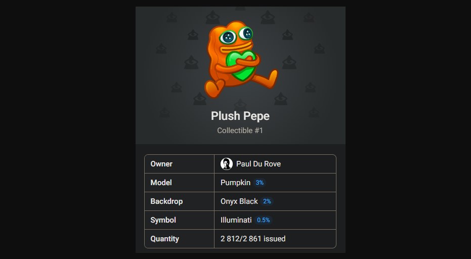 Plush Pepe #1 из коллекции Plush Pepes