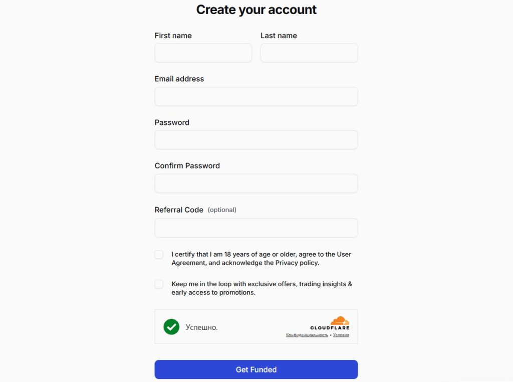 регистрация funding pips
