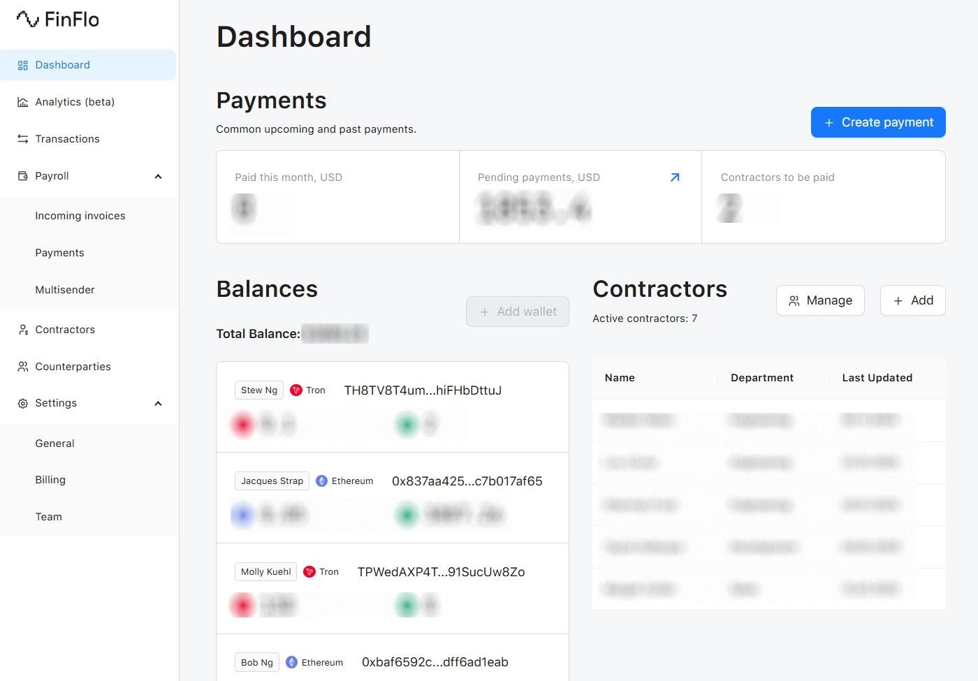 автоматизация выплат в крипте FinFlo
