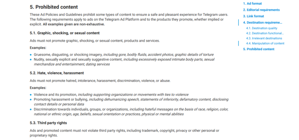 модерация telegram ads