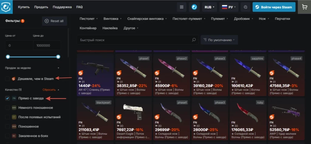 лучшие сайты для продажи скинов cs2