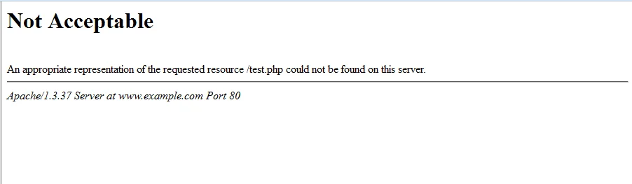 http 406 not acceptable