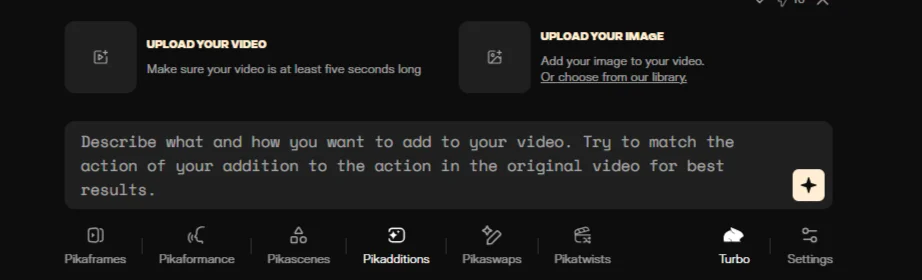 pika для создания видео