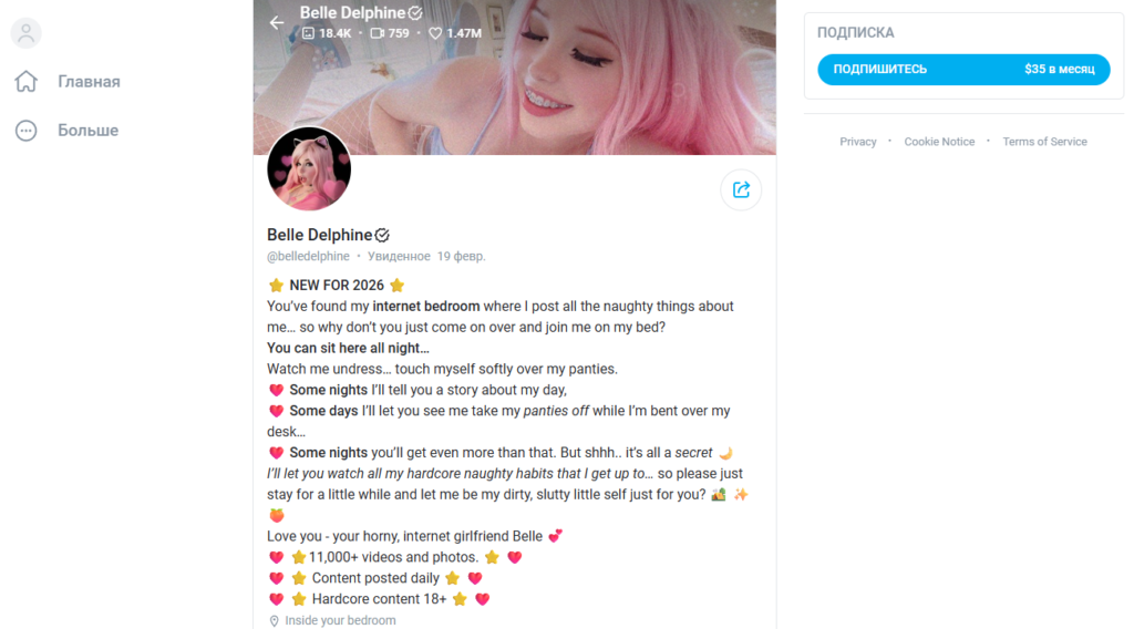 Топовые авторы и их доходы на OnlyFans