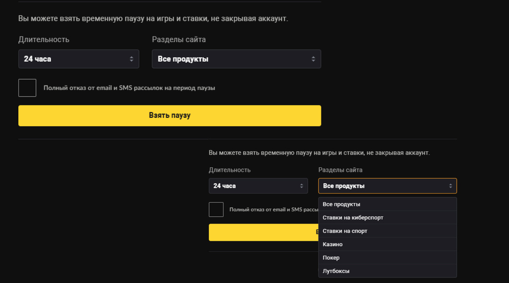 параметры самоисключения