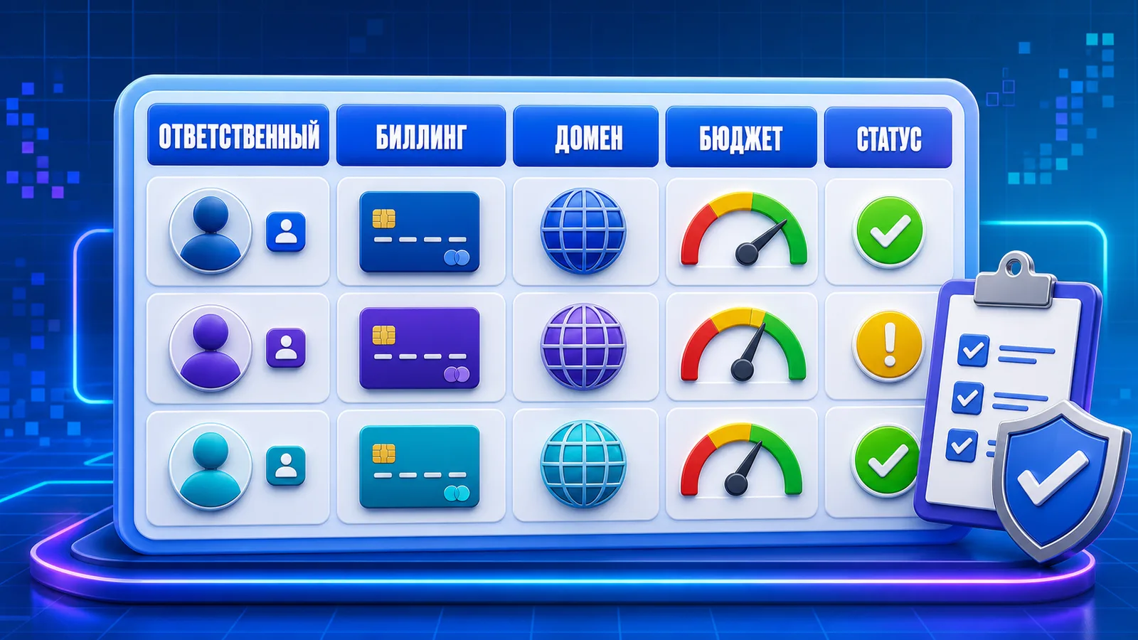 Таблица контроля нескольких агентских аккаунтов Google Ads в медиабаинговой команде