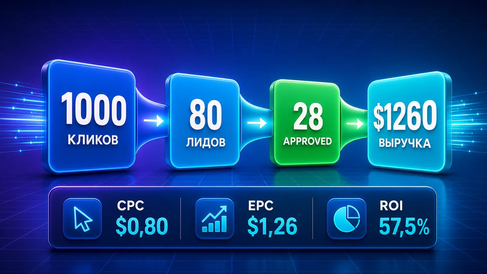 Схема расчета доходности финансового оффера по CR, approve rate, payout и ROI